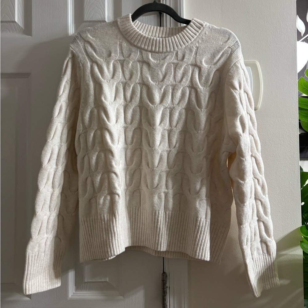 a new day Cream Cable Knit Sweater